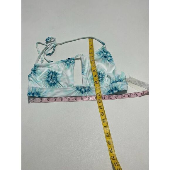 Devon Windsor Iryna One Shoulder Bathing Suit Bikini‎ Swim Top Blue White XL - Picture 5 of 9